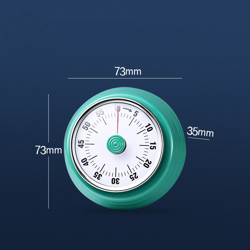 Reminder Count Down Kitchen Timer Dial Cooking Timer Retro Mechanical Clockwork Digit Pointer Portable Clock Magnetic Bottom: 02