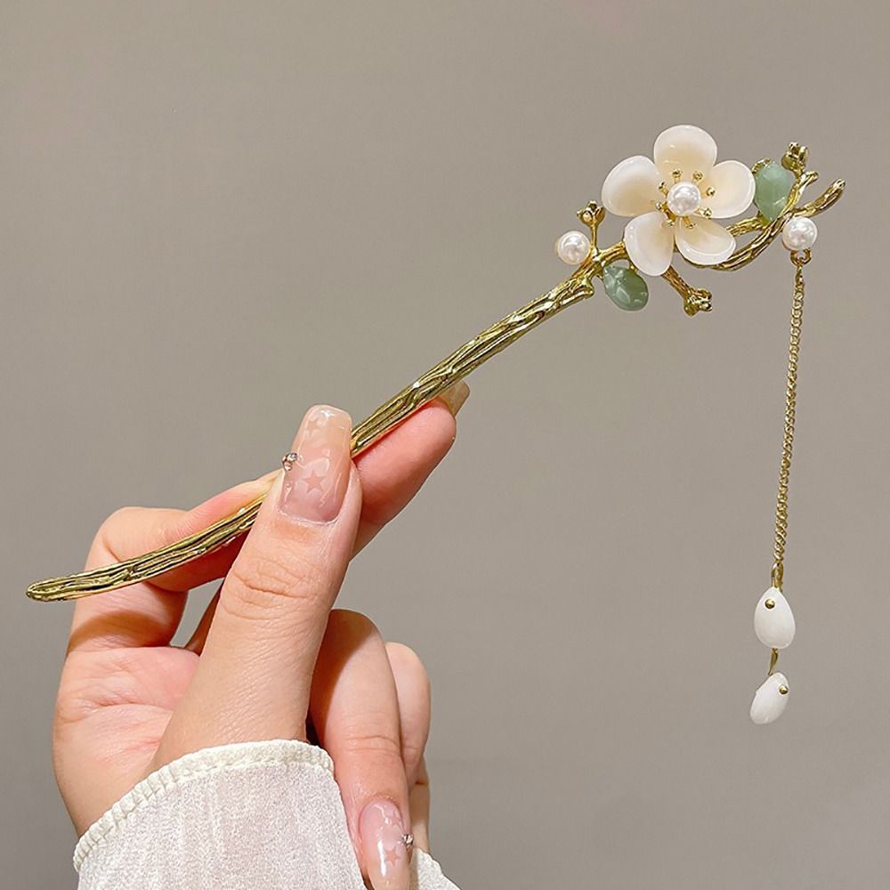 Horquilla china antigua para mujer, palo de pelo Hanfu de palacio con borlas, estilo chino, pinza para el pelo tradicional, 1 ud.: Lavanda