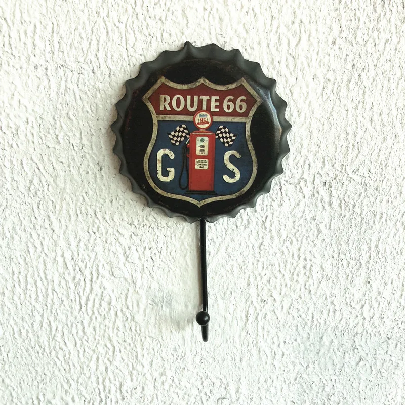 Ganchos de pared para cafetería, gancho decorativo para decoración de Bar, botella de cerveza Retro, colgador de hierro para colgar abrigos, accesorios bonitos para decoración del hogar y Bar: Verde