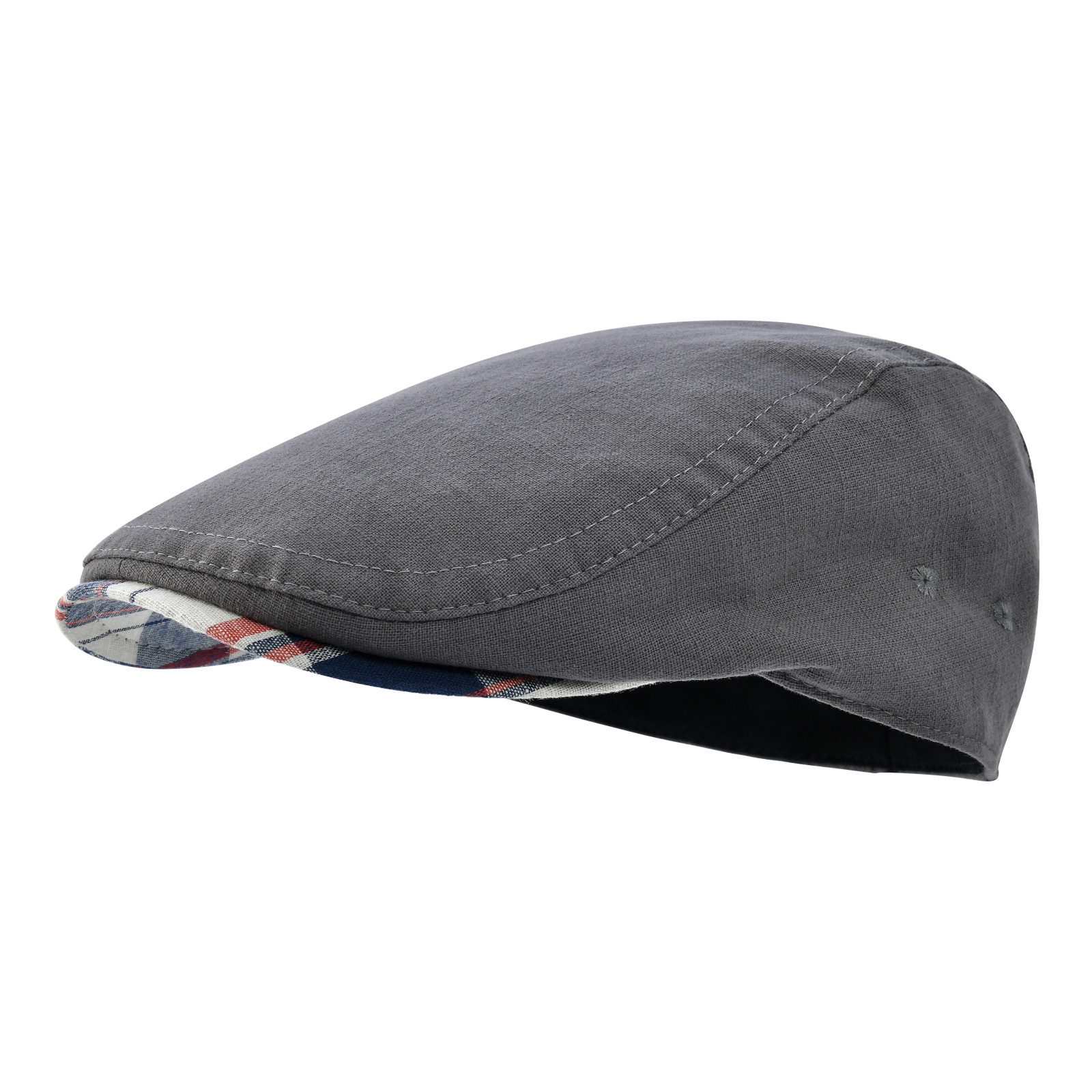 JANGOUL berretto di lino berretto piatto irlandese per uomo berretto da strillone aderente Casual cappello classico regolabile Ivy Gatsby: Grigio scuro / 6 1/2
