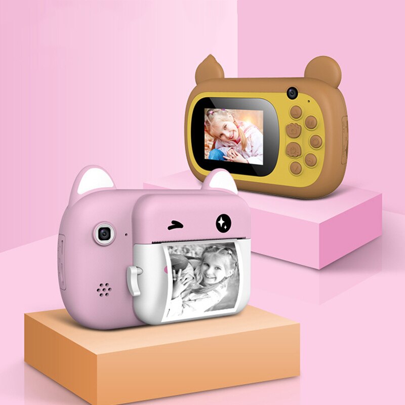 Children Digital Print Camera Instant Camera 1080P HD Photo Video Camera For Kids Cartoon Cute Camera For Child Birthday