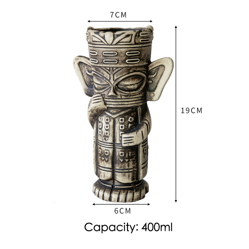 Ceramic Tiki Mug Porcelain Beer Wine Mug Cup Bar Tool ,Exotic Cocktail Glasses, Tiki Bar