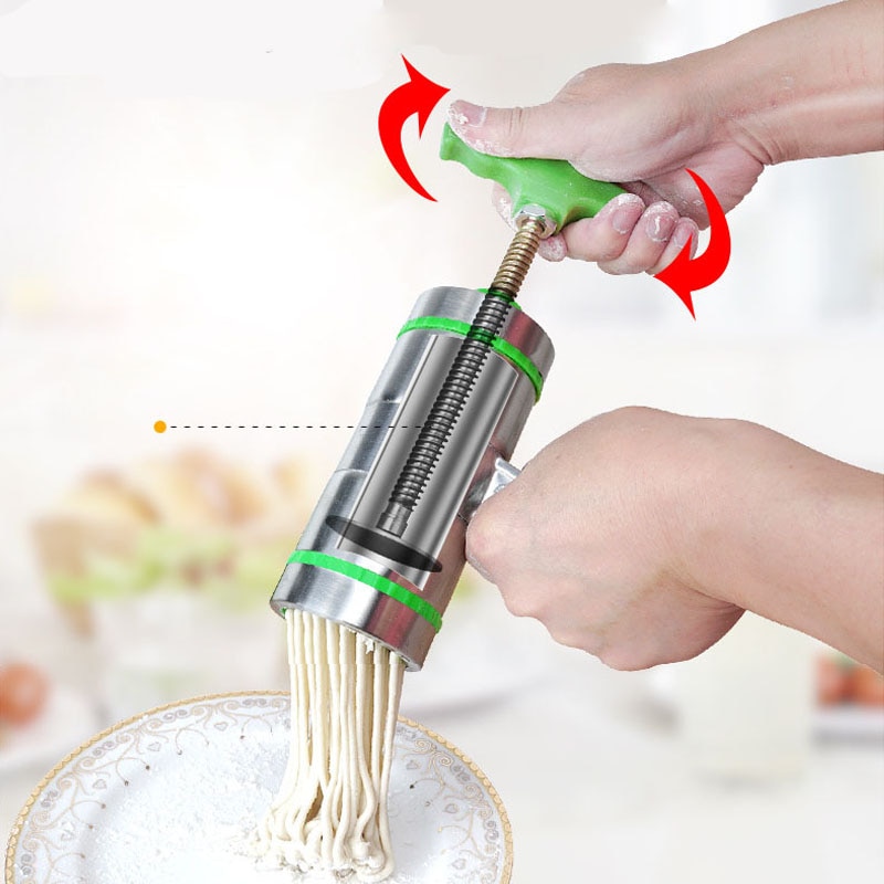 Nudel Pasta Presse Hersteller Maschine Hand Cutter, Manuelle Entsafter Kochgeschirr mit 7/5 Drücken Formen Herstellung Spaghetti Fettuccine Nudel