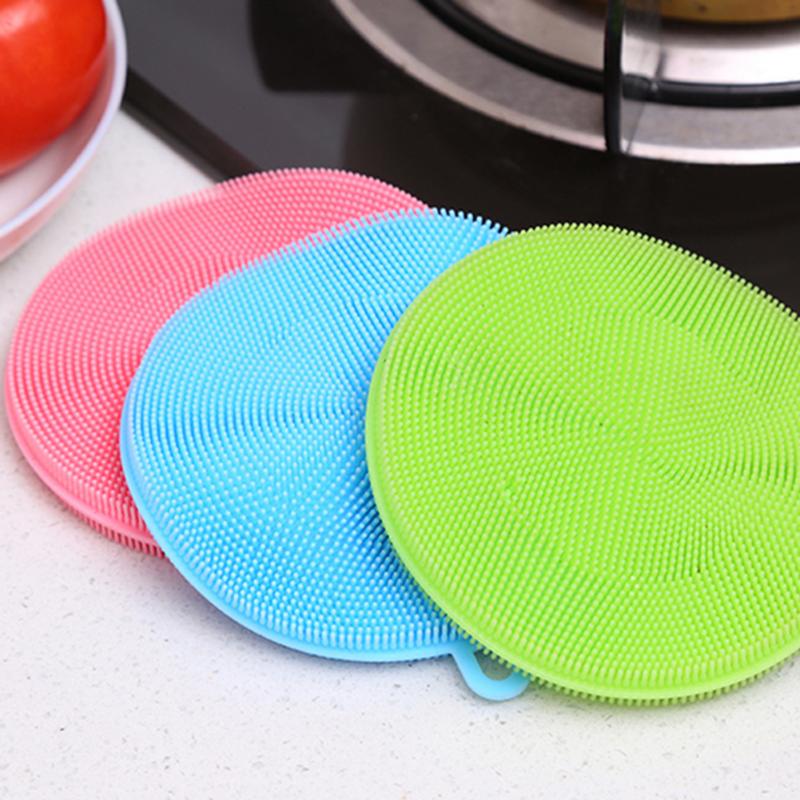 Fruit Groente Food Grade Siliconen Afwassen Spons Borstel Antibacteriële Keuken Schoonmaken Pad Schoon Groente/Pan Brush Tool