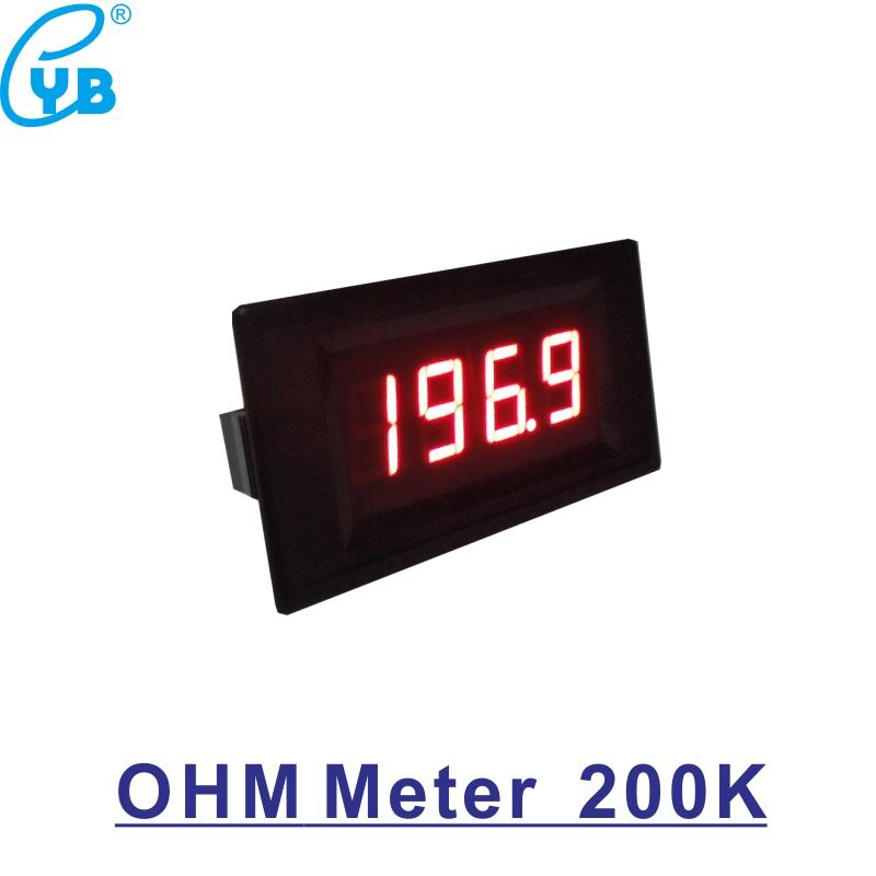 200K Ohmmeter LED 3-1/2 3.5 Digital OHM Reader Resistance Meter Ohm Meter Resistance Gauge Resistor Semi-closed Impedance Meter