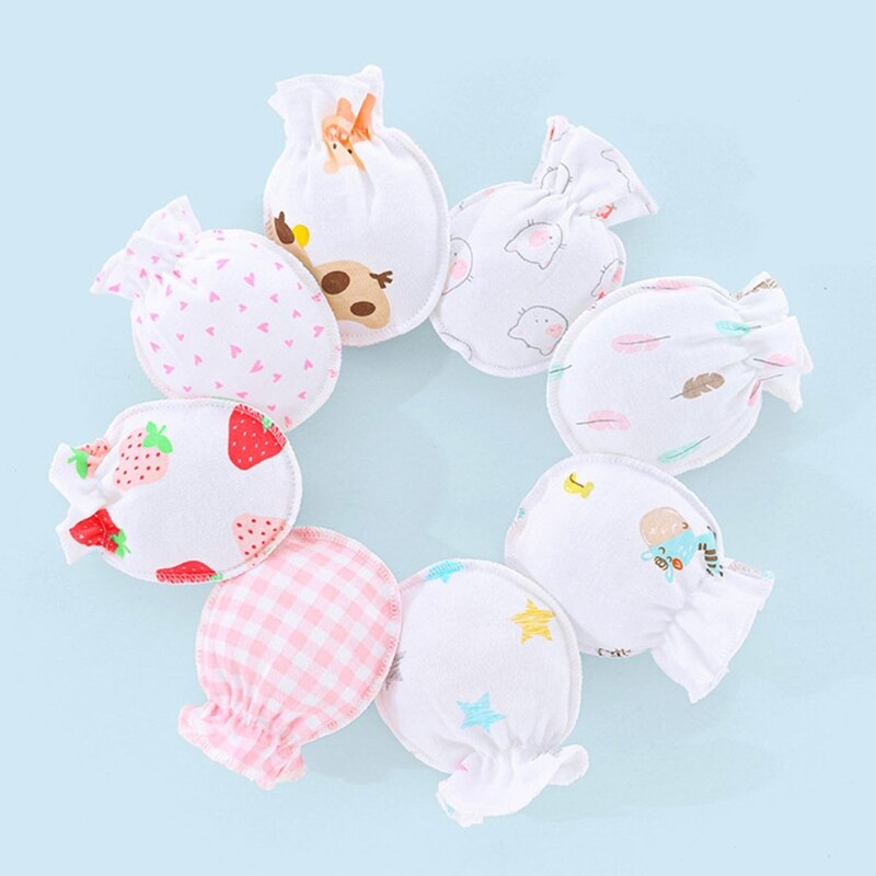 Neugeborenen Baby Baumwolle Karikatur Handschuhe Kleinkind Kleinkind Keine kratzen Fäustlinge unisex Baby Handschuhe für 0-5 Monate Baby Jungen und Mädchen H3CD