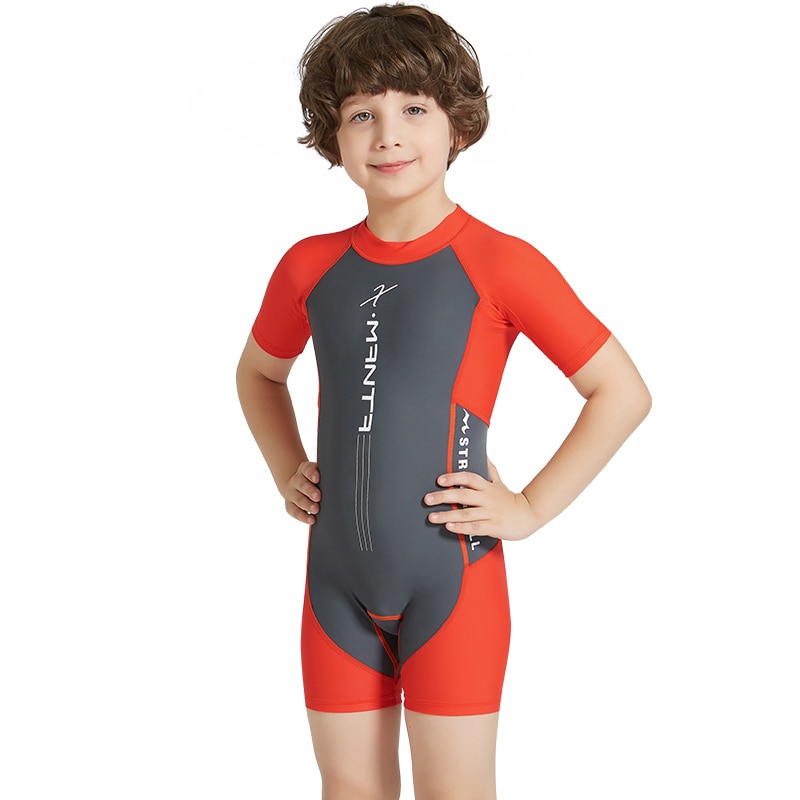 Bambini Lycra Immersioni Mute Ragazzi Ragazze di Protezione UV Costume Da Bagno di Un Pezzo Maniche Corte Surf Protezioni Si Adatta Alle Immersioni