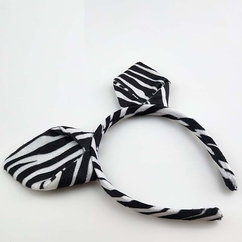 Fest børn voksen tegneserie zebra øre pandebånd hale slips fødselsdag dyr cosplay hårbånd plys halloween fødselsdag: 8