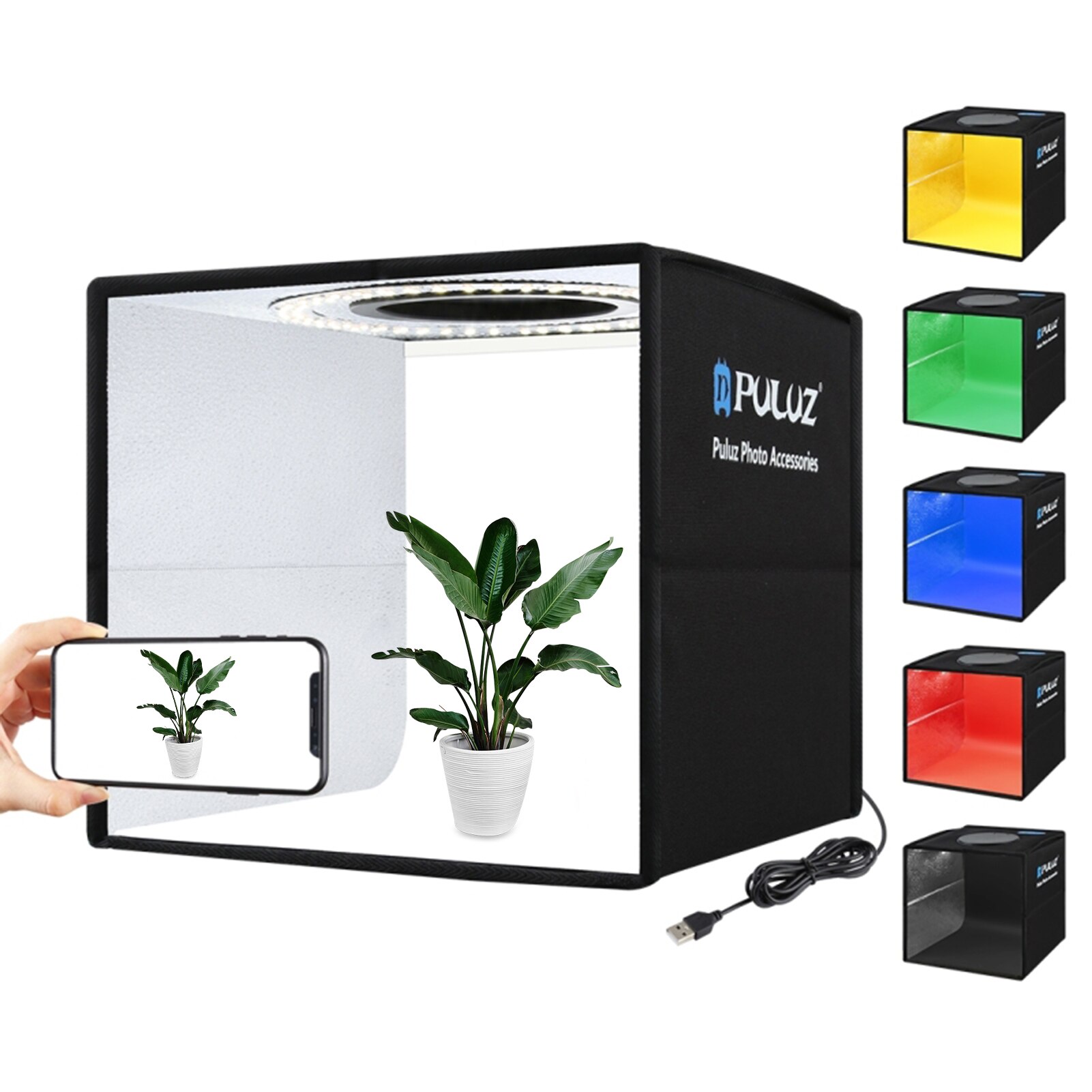 Puluz Soft Box Set Draagbare Vouwen Foto Verlichting Modifier Fotografie Tent Doos Met 12 Kleuren Achtergronden