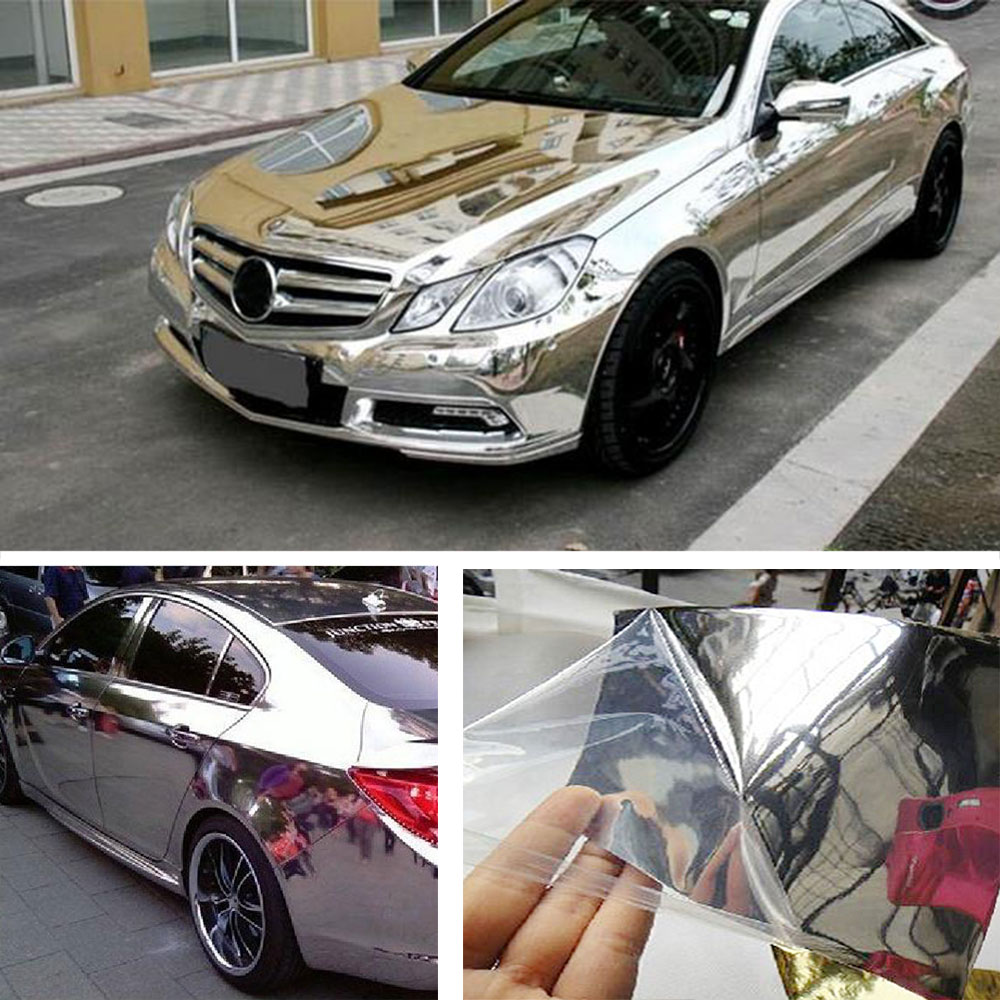 152 x 10cm Chrome Silver Car Waterproof UV Protected Sticker Auto Mirror Vinyl Wrap Film Motorcycle Decal Sheet 4x60 inch