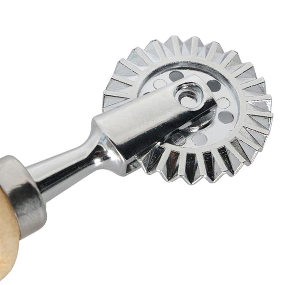 Klassisk runde og firkantede pasta cutter kage cookie værktøjer køkken pasta mold værktøj ravioli stempel cutter med strand træ håndtag