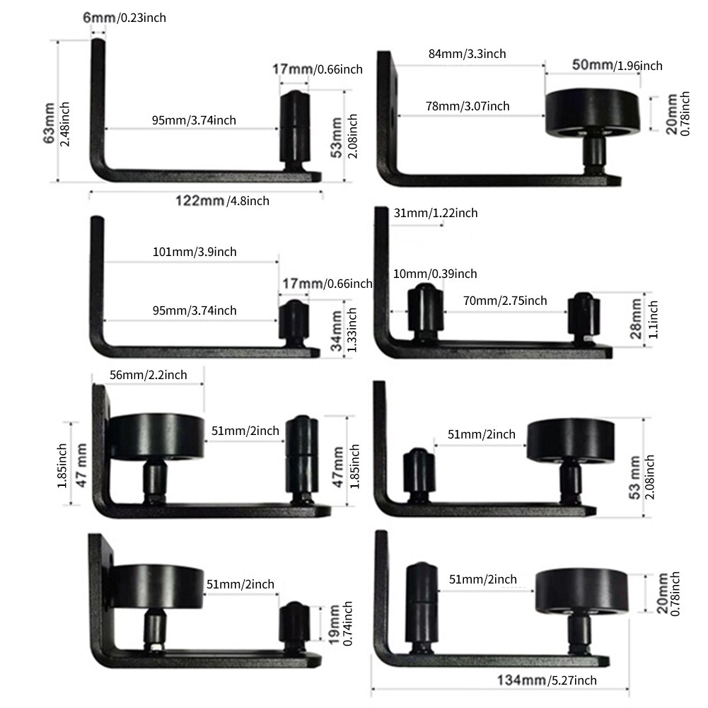 Adjustable Channel Stay Hardware Sliding Wall Mount Roller Carbon Steel Barn Door Floor Guide 8 Different Setups Home Bottom