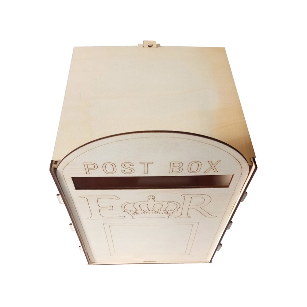 DIY Wedding Card Box Royal Mail Style Ornaments Wooden Wedding Mailbox Post Box With Mini Lock For Baby Shower Party Wedding