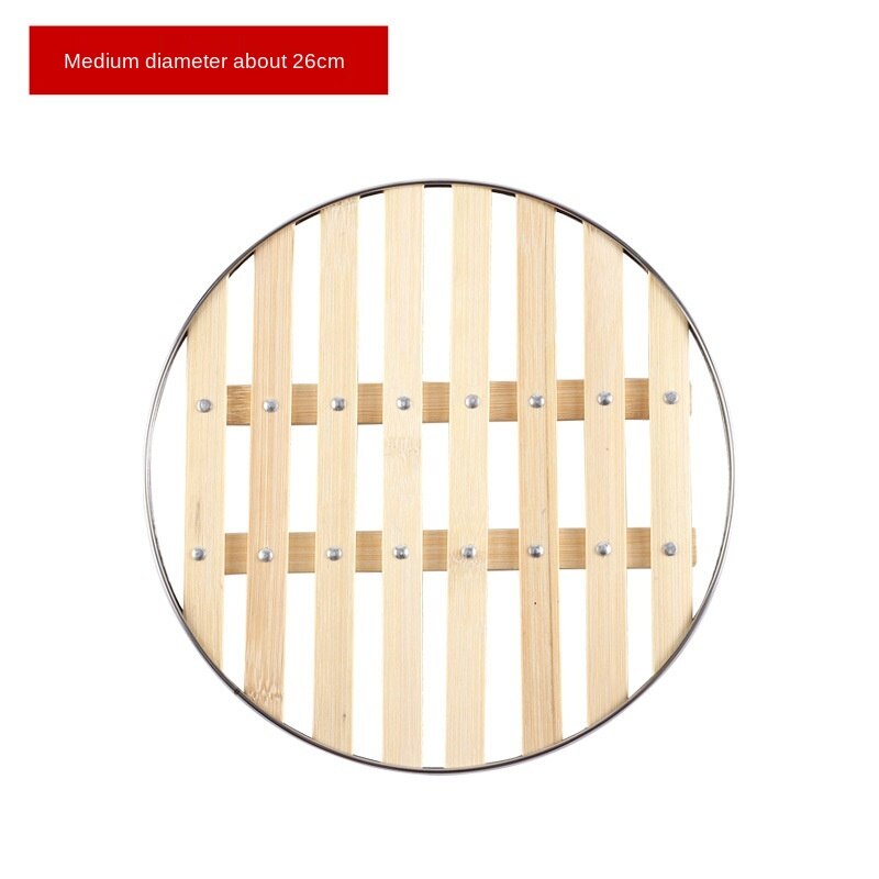 Bamboo grate steamer household steaming grid edge thickening steamed dumplings steamed buns steaming drawer: 26cm