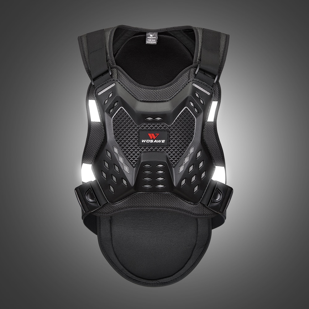 WOSAWE-Chaleco de armadura de motocicleta para adulto, protección para el pecho y la espalda, Motocross, todoterreno, soporte para la columna vertebral, equipo de protección corporal
