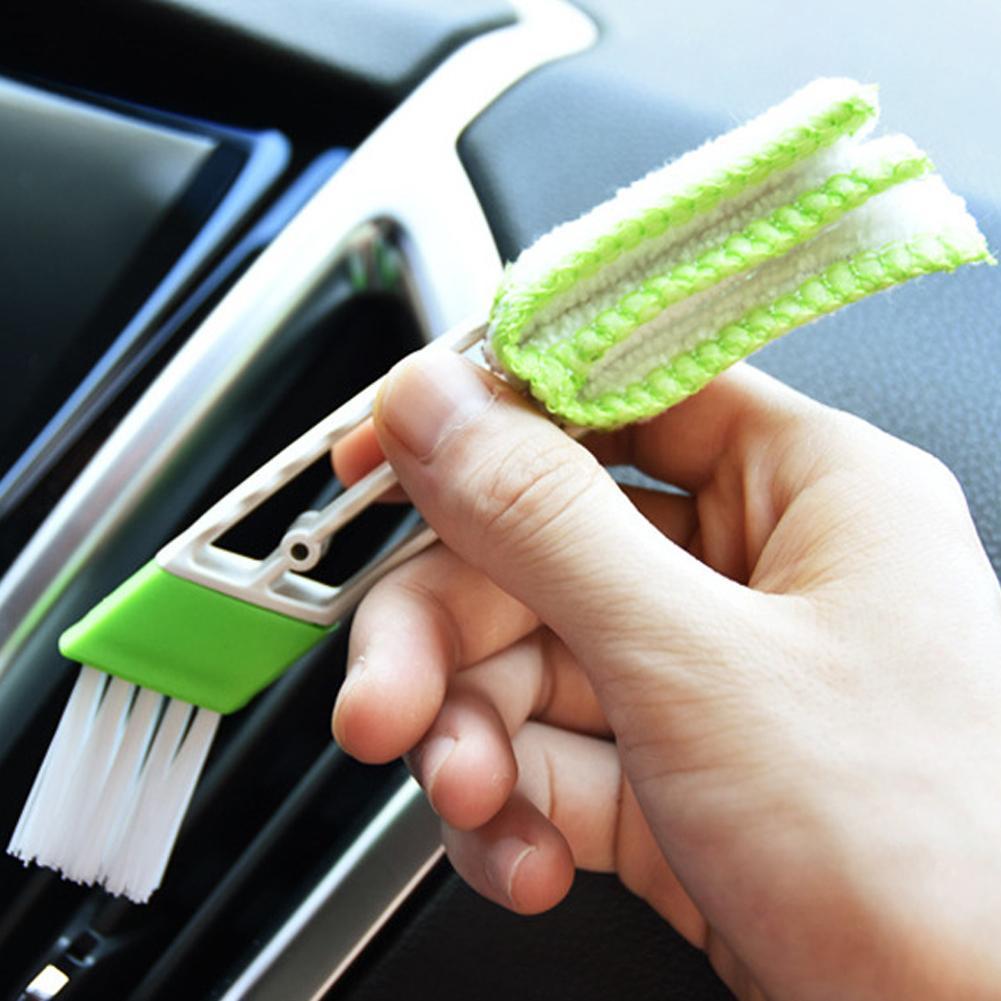2 In 1 Auto Airconditioner Vent Slit Verf Cleaner Spot Roest Spot Remover Brush Afstoffen Jaloezieën Toetsenbord Schoonmaken Auto wassen Borstel
