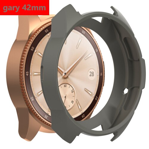 Gear S3 Frontier Case For Samsung Galaxy Watch 46mm band gear S3 Silicone Protect Cover Protective shell Watch Accessories: gray 42mm