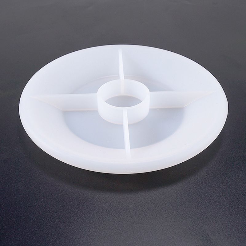 Kristal epoxy mal diy handgemaakte ronde platte plaat oplichtende spiegelplaten siliconen mal