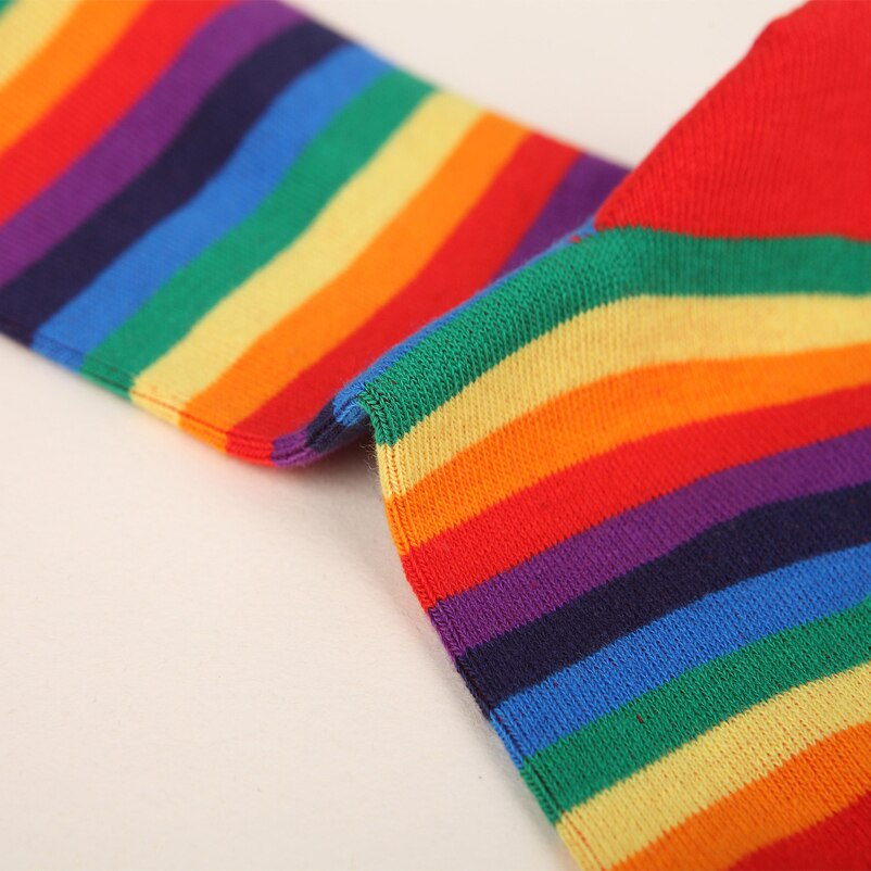 girl socks Novelty Rainbow Stripey Striped Multi Colour Pattern ANKLE Socks girl beauty socks