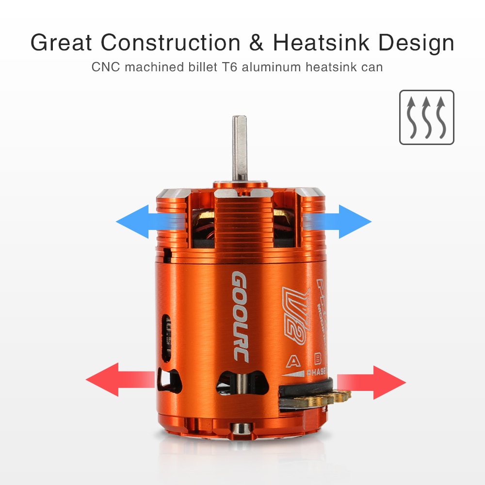 GoolRC RC Motor 540 10.5T Modified 3450KV Sensored Brushless Timing Adjustable Motor for 1/10 RC Car