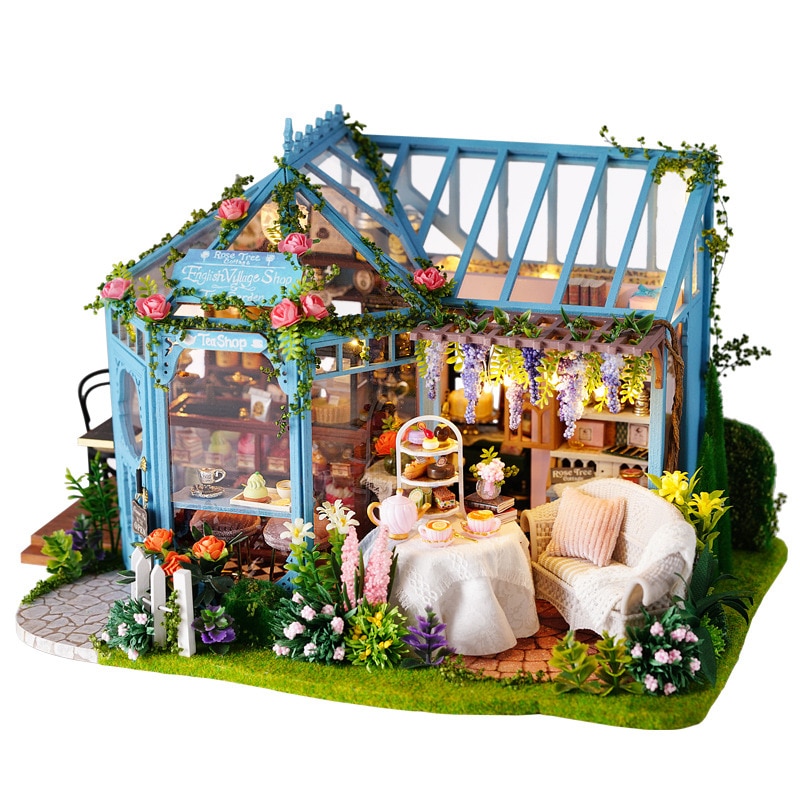 WINCO DIY Doll House Wooden Furniture Miniature Dollhouse Hand Assemble House Toys for Children Birthday Year Chrismas