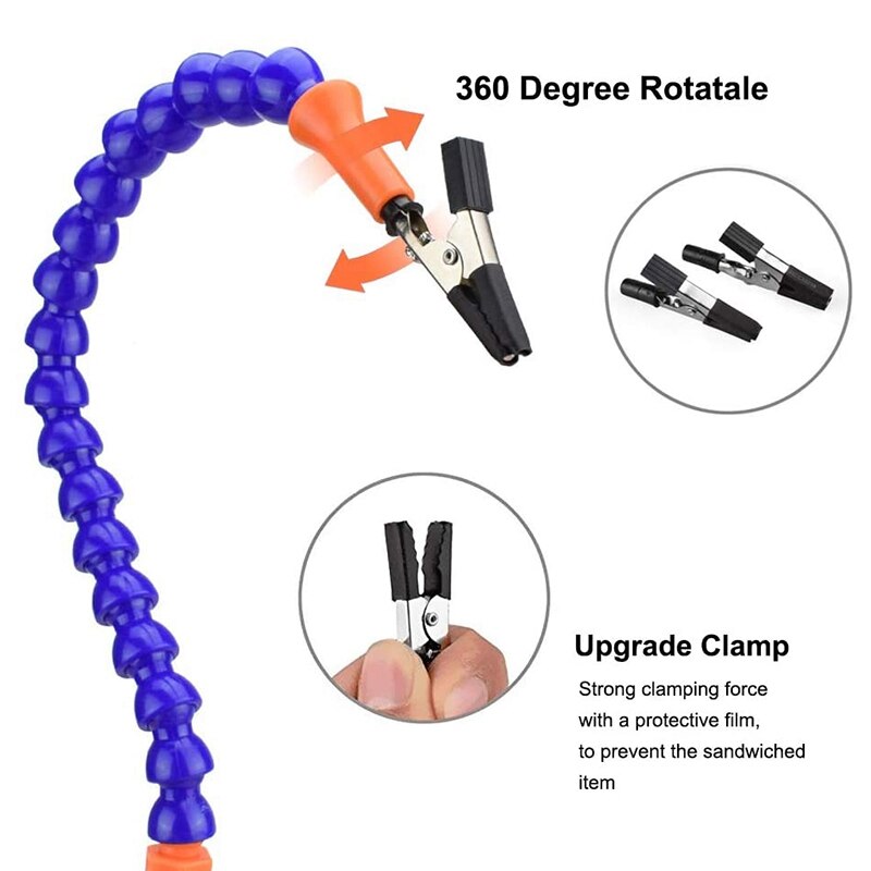 Bench Vise Work Bench Vise Welding Table with 3 Flexible Arms Soldering Iron Stand PCB Soldering Repair