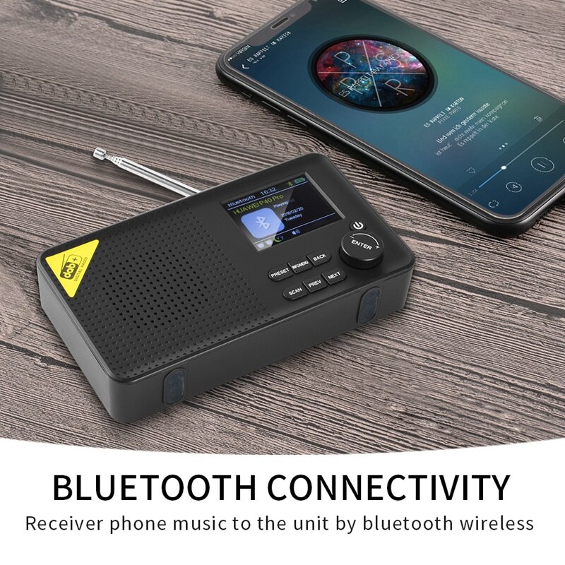 Portable Bluetooth Digital Radio DAB/DAB+ and FM Receiver Rechargeable Lightweight Home Radio