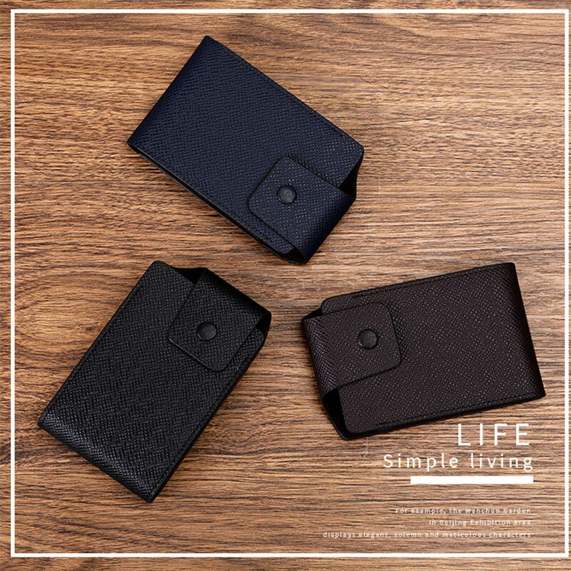 PU Leather Business Card Holder Organizer Hasp Men Women Bank Credit Card Holder Bag ID Card Wallet