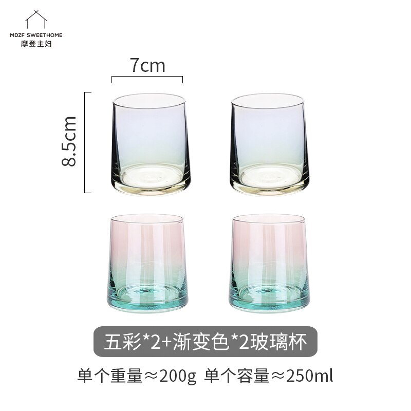 Household water cup high value glass whisky wine cup drink cup set whiskey glass lot: 5