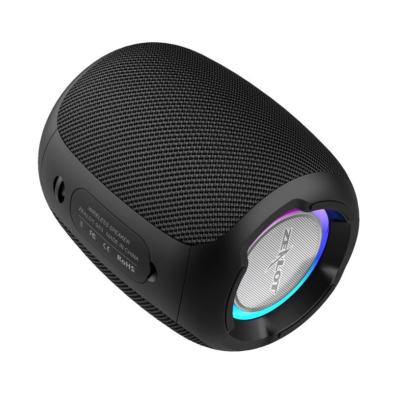 Draagbare Draadloze Mini Bluetooth Speaker Waterdichte Subwoofer Luidspreker Kolom Hifi Lossless Geluidskwaliteit Stereo: Black