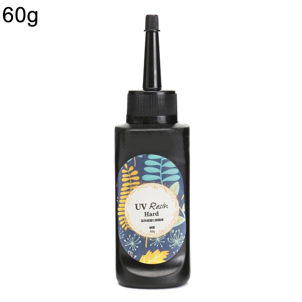 Pegamento duro de resina UV transparente, 10/15/25/60/100/200g, juguetes para manualidades, joyería, resina epoxi: 60g