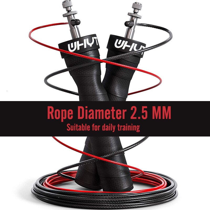 Homens velocidade ajustável pular corda força treino pular corda antiderrapante lidar com pular cordas ginásio para boxe mma formação de salto: Rope Diameter 2.5MM