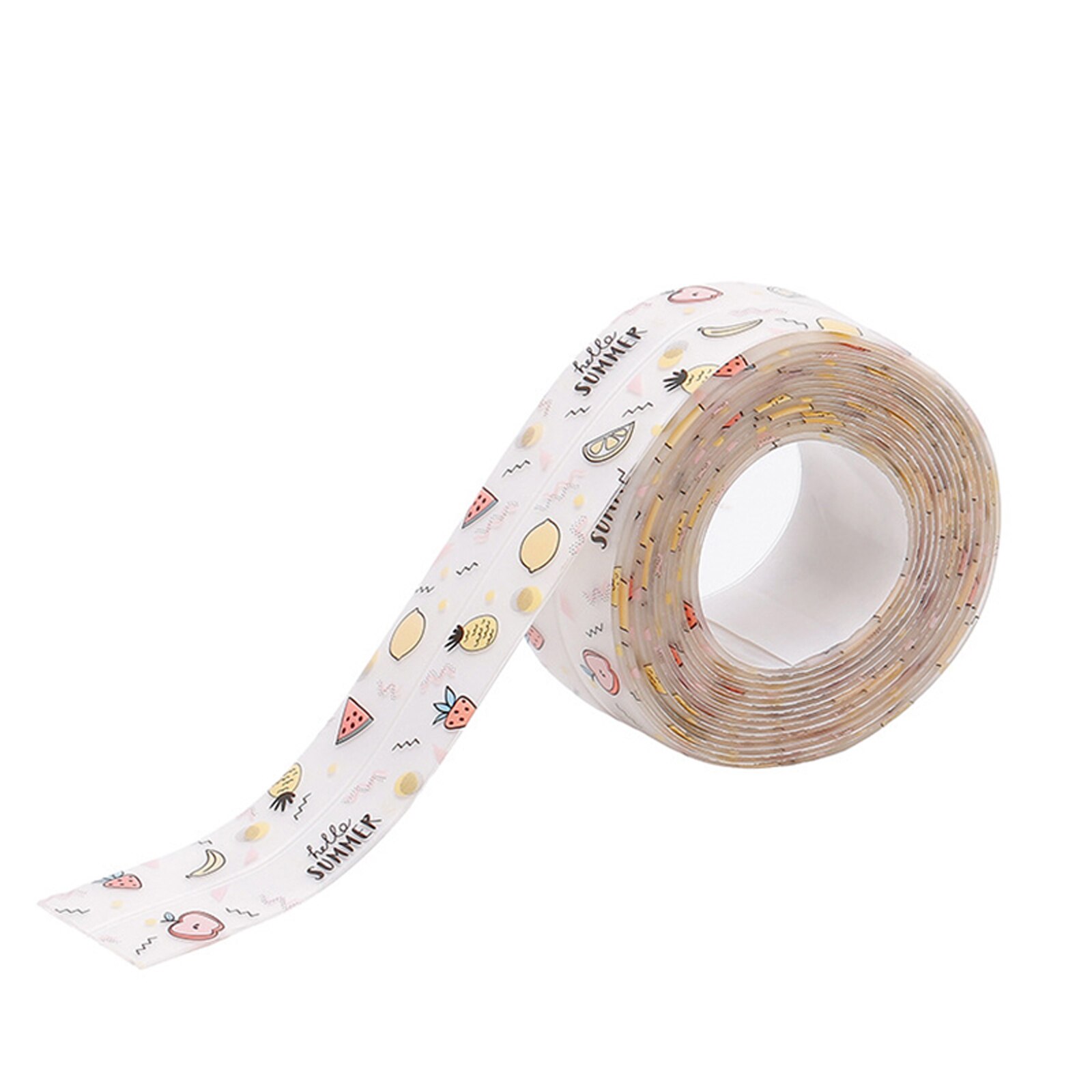 1 Roll Sealing Tape Waterproof Tape PVC Acrylic Material Kitchen Bathroom Wall Adhesive Crack Repair Tape 320cm THIN889: transparent fruits