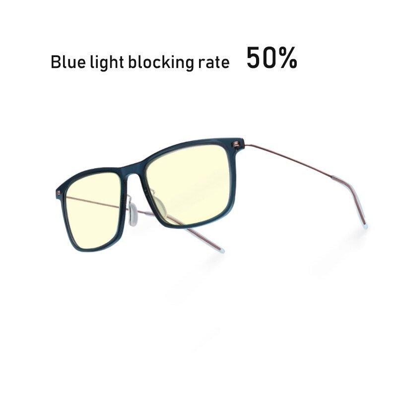 Original xiaomi mijia anti-blå strålglasögon pro män kvinnor ultralätta anti-uv glasögon för lek dator telefon ögonskydd: Mörkblå 50