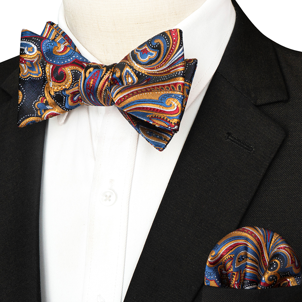 EASTEPIC Gestreifte Fliege für Herren, Einstecktuch-einstellen, kariertes Accessoire, Paisley-Krawatte, Blumenmuster, gepunktet, reines Schwarz, Abendparty: Lavendel