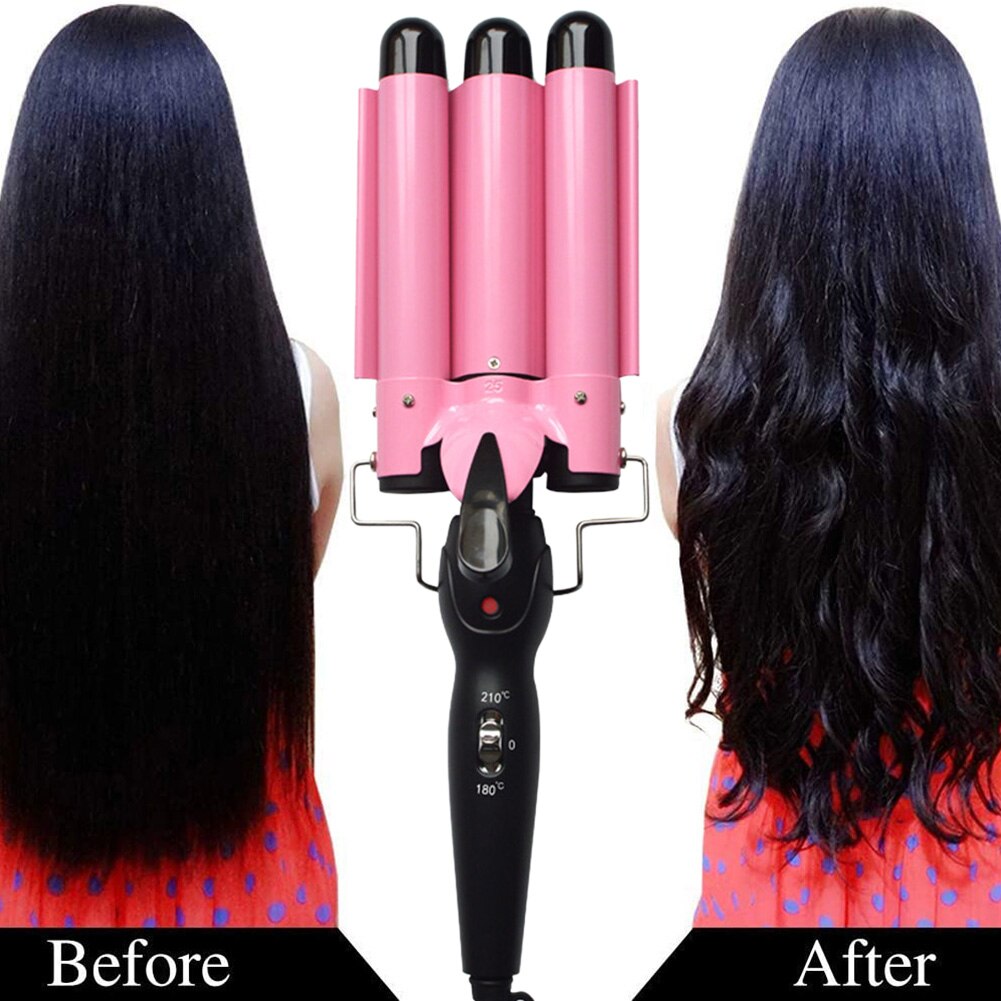 25mm Ceramic Triple Barrel Hair Curler Iron Hair Waver Styling Tools Hair Styler Blower Hair Curler Styling Tool Accessories