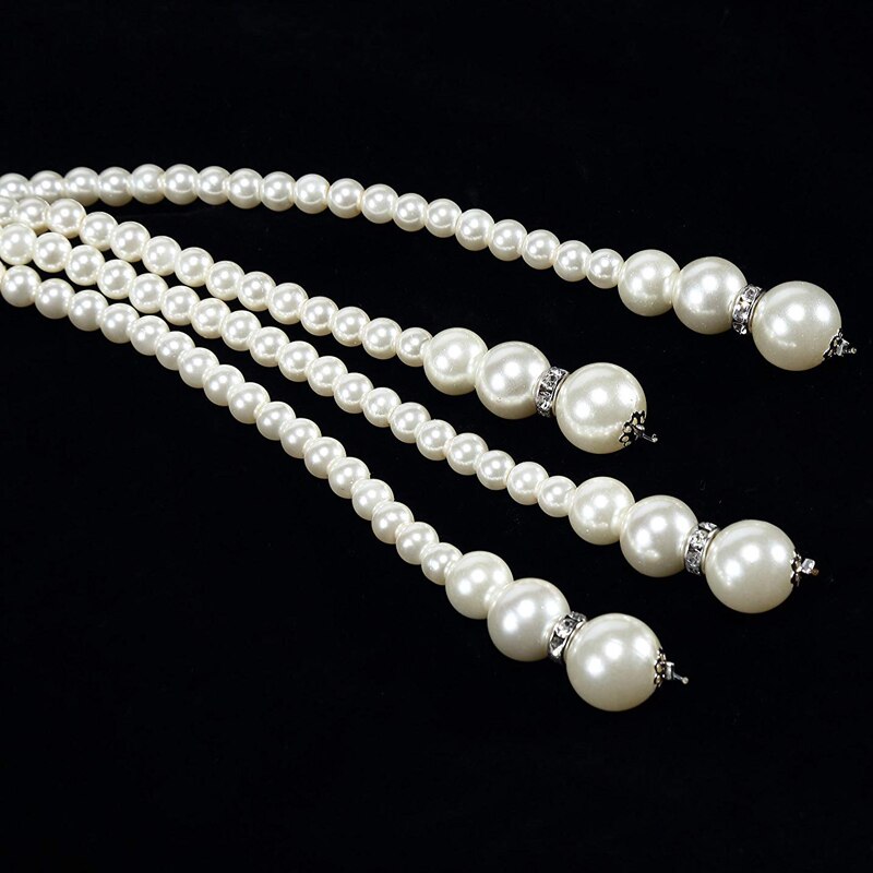 Great Gatsby Accessories Set for Women 1920s Flapper Pearl Necklace Headband Leaf Headpiece Party Costume Jewelry
