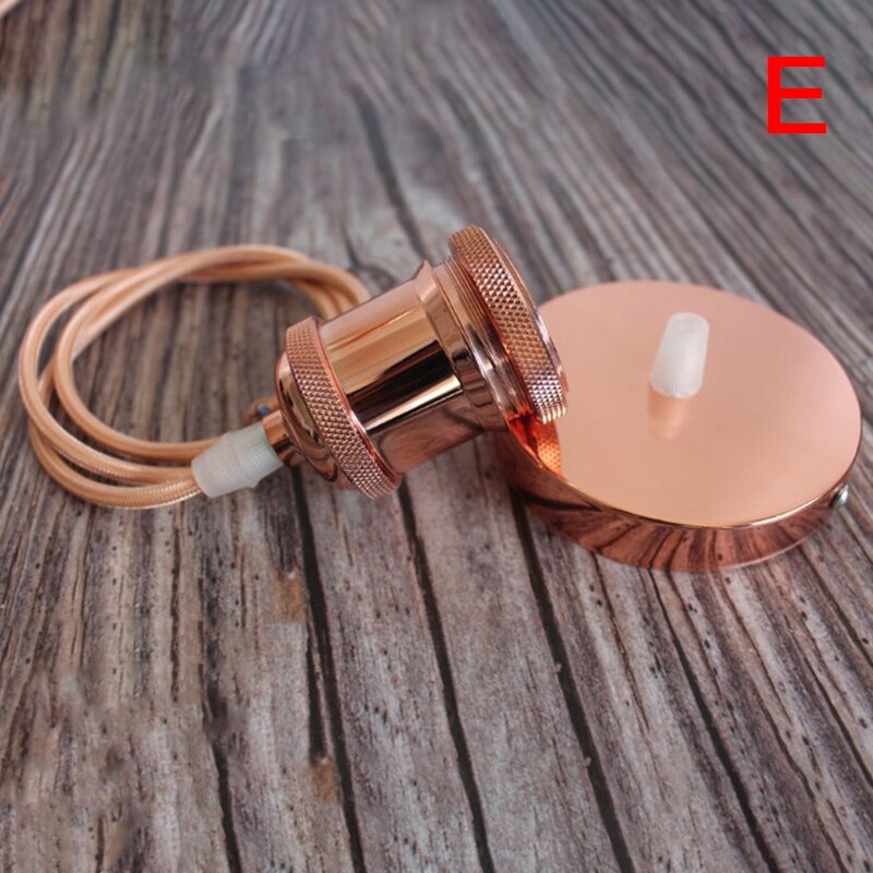 1PC E27 Vintage Lamp Ceiling Light Fitting Pendant Lamp Bulb Holder Base Metal Iron Lamp Holder with Wire 1.2M: E