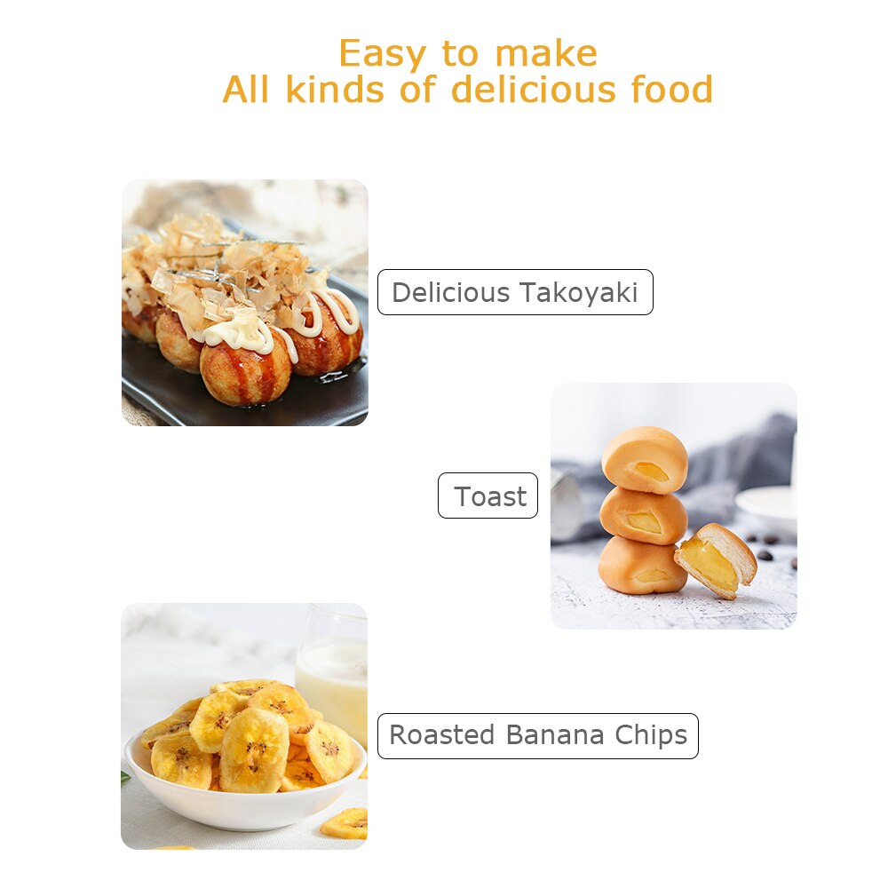Takoyaki Maker Ebelskiver Maker Electric Takoyaki Pan Stuffed Pancake Pan Munk Aebleskiver Pan with 22 Takoyaki Holes EU Plug