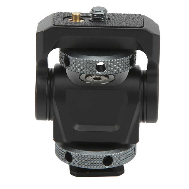 Shoe Adjustable Monitor Holder Mount Camera Pan 360 Degree Tilt 140 Degree with 1/4in Mounting Hole for Monitor