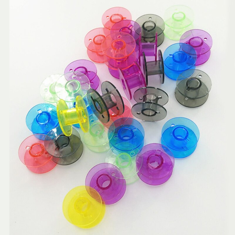 25 stks/set Willekeurige Kleur Plastic Spool Spoelen voor Singer Janome Gemeenschappelijke Huishoudelijke Naaimachine Line Tool met Doos
