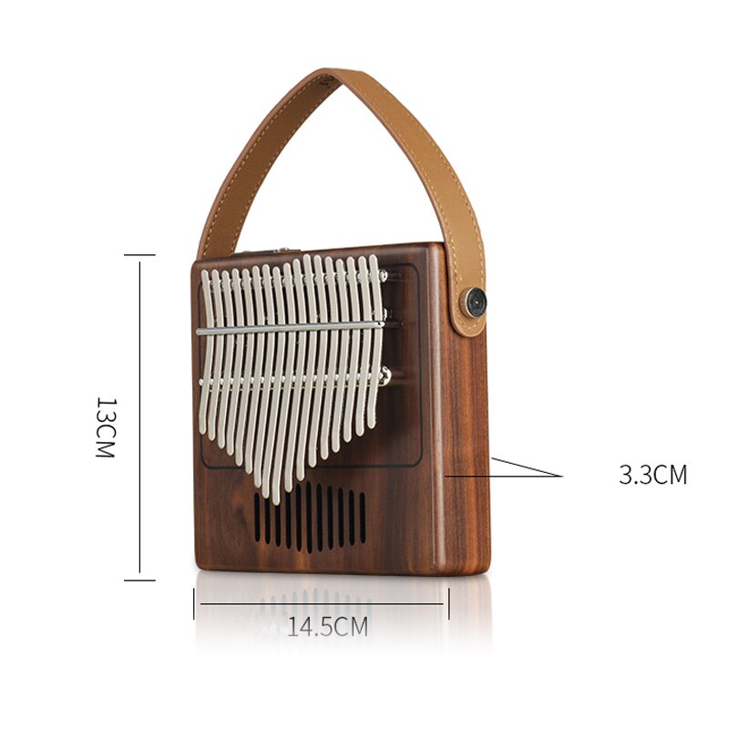 Portátil Piano 17 teclas Piano de pulgar Kalimba de placa única de de madera de caoba cuerpo instrumento Musical