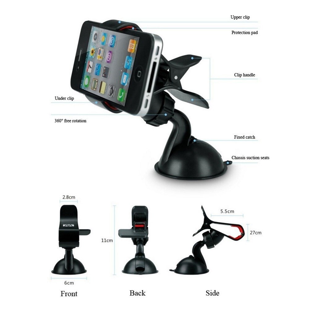 Universal car mount for smartphones, GPS, premium Windshield Dashboard Car Mount Holder for All Kinds of Smart Phone