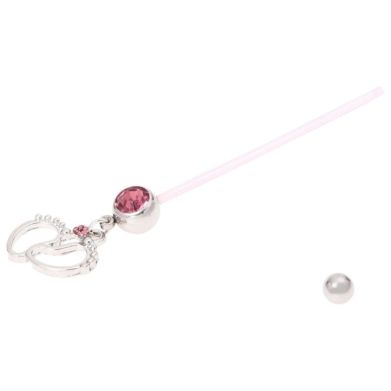 Flexible Pregnancy Maternity Belly Navel Bar Ring Body Piercing Baby Feet