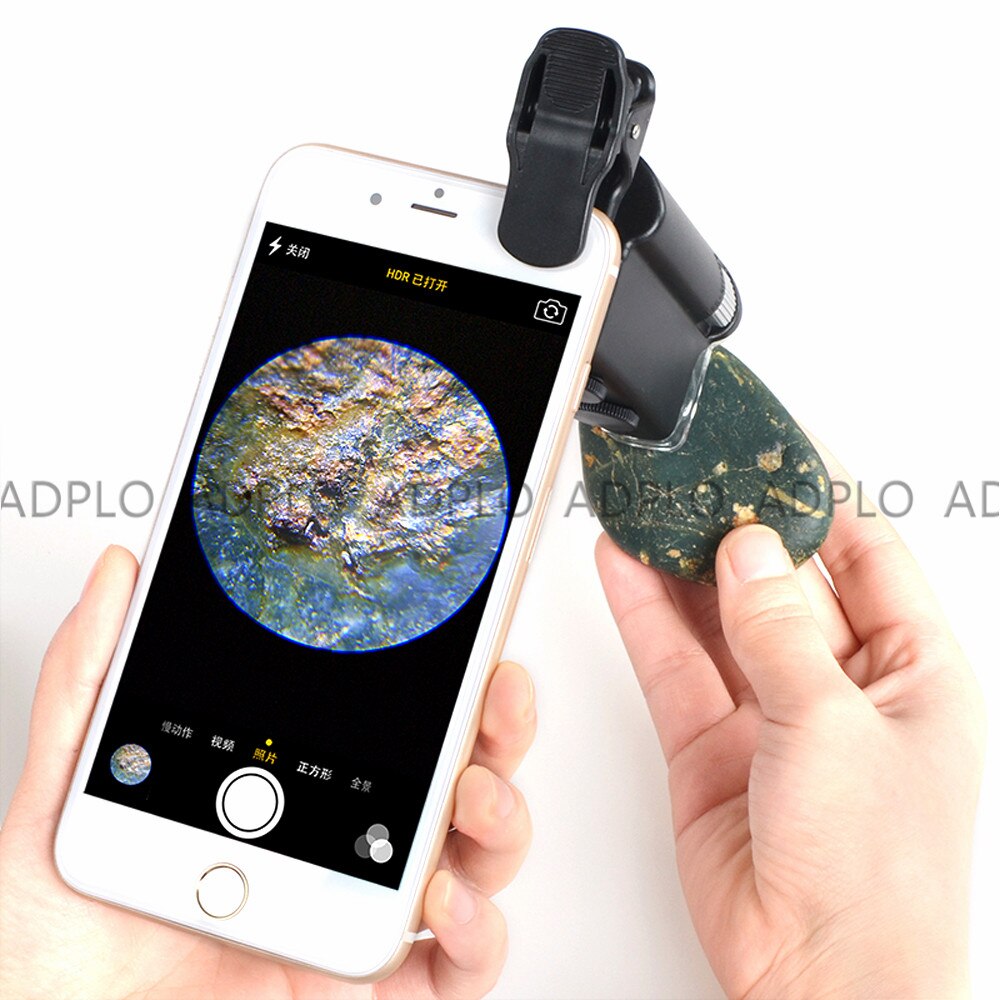 ADPLO 100X Zoom LED Magnifier Clip Microscope Suit For Tablet iPad LG Mobile Phone PC iPhone