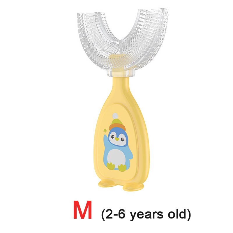 Spazzolino da denti per neonato spazzolino da denti per bambini denti per bambini cura orale spazzola per pulizia denti in Silicone morbido articoli per bambini regalo per bambini sd: yellow M