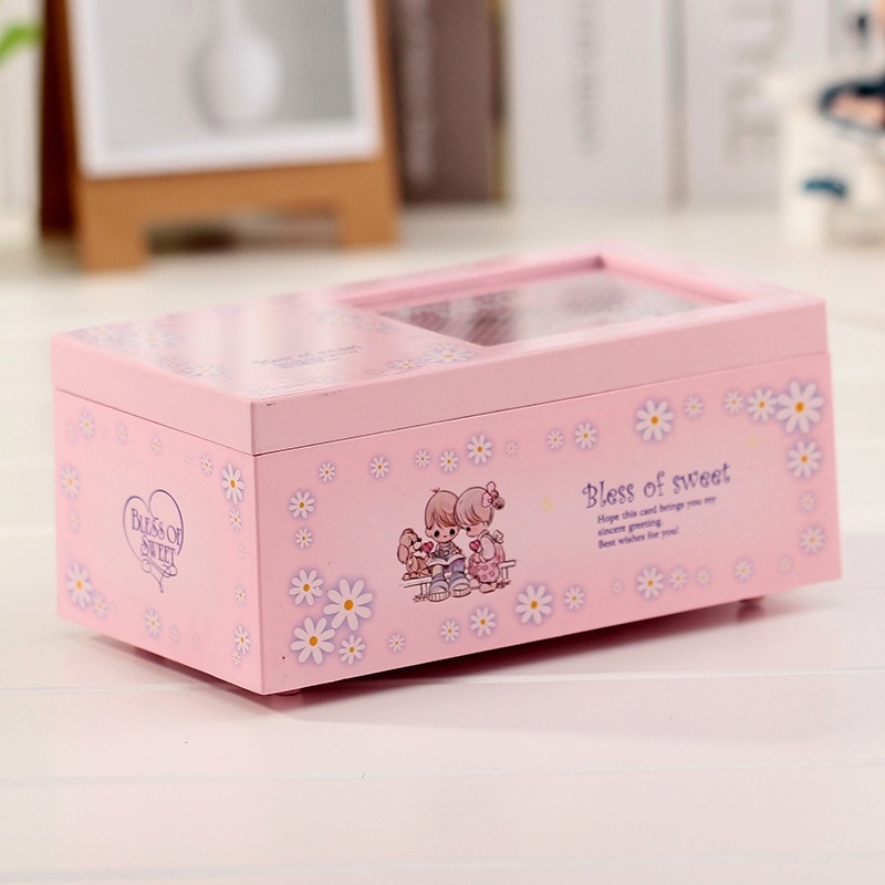 Dancing Girl Ballerina Music Box Rectangle Mirror Musical Jewelry Box Music Boxes Girls Carousel Girlfriend Valentine's Day