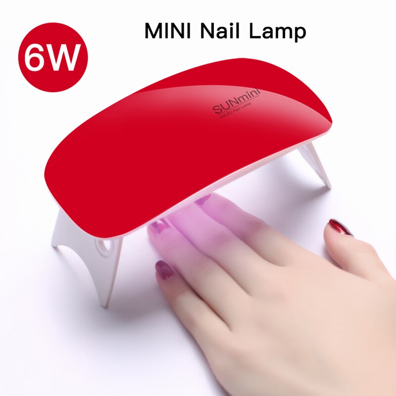 6W Nagel Droger Uv Led Verlichting Draagbare Thuisgebruik Nail Uv Gel Vernis Sneldrogende Machine Usb 6W led Uv Lamp Droger Nail Art Gereedschap: Red