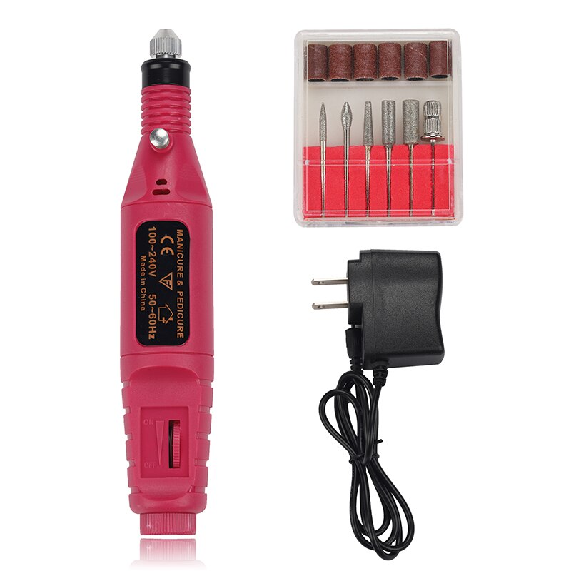 Xzmuv Professionele Elektrische Mode Nail Boor Machine Manicure Machine Pedicure Drill Set File Nail Boor Apparatuur Gereedschappen: red / VS