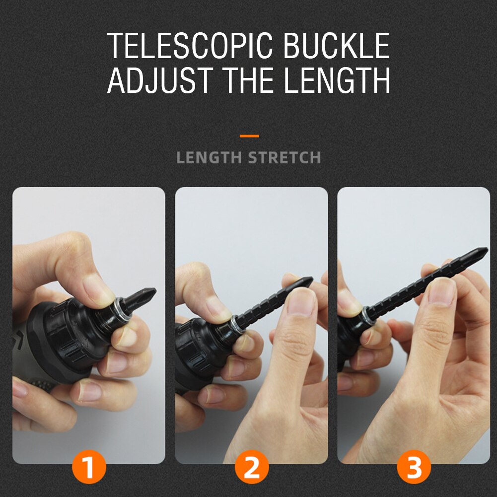 Small Manual Ratcheting Dual-Use Screwdriver Phillips Slotted 2 in 1 Mini Screwdriver Telescopic Double-Head Screwdriver